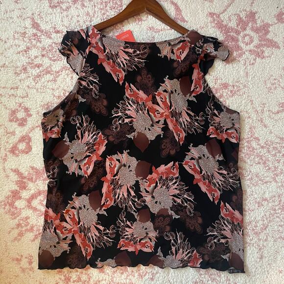 Vintage Y2K Whimsygoth Floral Ruffle Plus Size Top - Picture 3 of 5